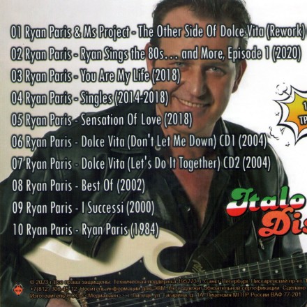 Ryan Paris - Дискография (1984-2024) (ITALO-DISCO)