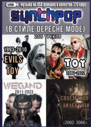 (4 GB) Evils Toy (1993-2010) + TOY (2001-2022) + Wiegand (2011-2023) + Cruciform Injection (2002-2006) (В СТИЛЕ DEPECHE MODE) (268 ТРЕКОВ)