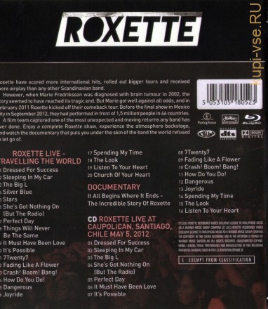 Roxette Live Travelling the world на BluRay